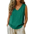 thumbnail image 5 of Womens Summer Sleeveless Tank Tops 2026 Helii Lightweight Solid Color Sweater Vest Casual Work Shirts Blouses Trendy Beach Vacation Clothes S-XXXL Blackish Green,Under $5, 5 of 5