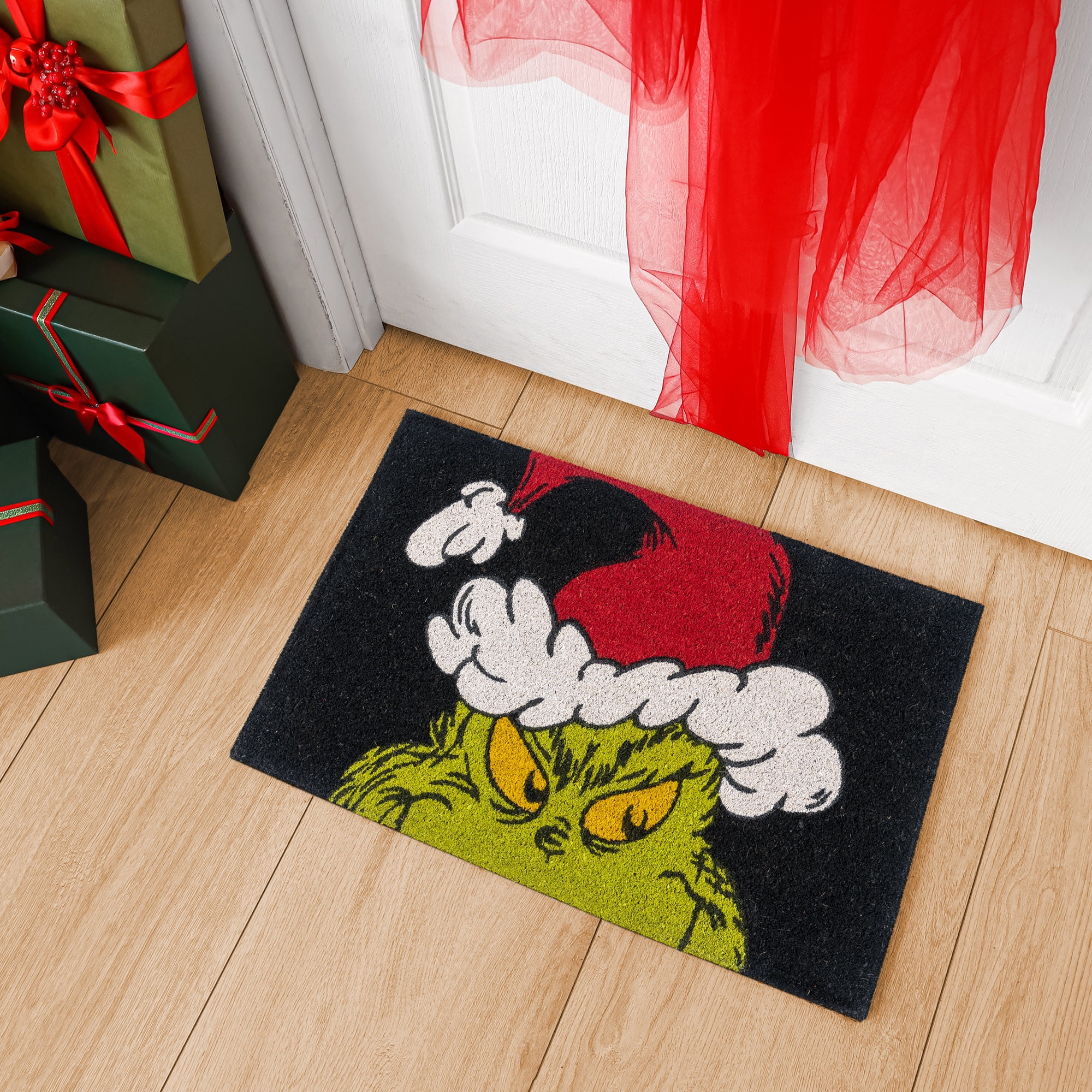 Gertmenian & Sons The Grinch Welcome and Merry Grinchmas 20 in. x 34 in  Coir Door Mat (2-Pack) 19594 - The Home Depot