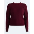thumbnail image 5 of Free Assembly Women's and Women's Plus Cashmere Cable Knit Sweater with Puff Sleeves, Midweight, Sizes XS-4X, 5 of 5