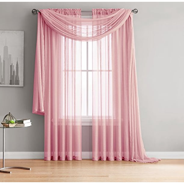 Jane SemiSheer Window Scarf (54 x 216) Elegant Home Decor Window