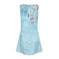 thumbnail image 6 of LTTVQM Spring Dresses for Girls Size 7-8 Sleeveless Floral Graphic Sundresses Comfy Round Neck Tank Dress Fashion Midi Dresses with Pockets Sky Blue 7-8, 6 of 7
