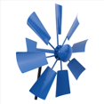 thumbnail image 4 of 2 Pieza de de Viento de Viento de Hierro de Viento Enchufable Winnower JardíN Spinner de Viento Adorno-Azul, 4 of 5