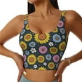 thumbnail image 2 of Lsque Colorful Sunflowers Printed Women'S Sports Bra, Compression, Moisture Wicking, High-Impact Sports Bra For Women,Supportive sports bra-Large, 2 of 9