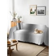 thumbnail image 3 of Dark Gray Couch Cover Sofa Covers 3 Cushion Sectional Couch, Gradient White Abstract Minimalist Stripe Washable Sofa Covers Slipcover Sectional Sofa Cover, Furniture Protector 71"x150", 3 of 9