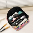thumbnail image 2 of FORMRS Makeup Bag Travel Cosmetic Organizer for Women Fold Flat Zipper Pouch with Handle, Art Map, 2 of 8