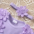 thumbnail image 5 of Utlike Jumpsuit Baby Girls Clothes Mesh Ribbed Crawling Suit With Butterfly Applique Summer Fly Sleeve Romper For Toddler Versatile Playsuits Size 3 Months-6 Months, 5 of 8