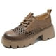 thumbnail image 3 of Zapatos de mujer de piel de vaca auténtica, nuevos zapatos de primavera de alta calidad con agujeros para mujer, 3 of 4