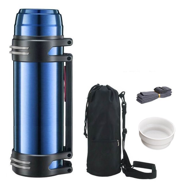 Matsuzay Taza de vacío de acero inoxidable, portátil, sellada, 2600ml, reemplazo de aislamiento térmico, conducción al aire libre, botella de agua Teteras Azul Matsuzay HA071718-02