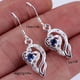 thumbnail image 4 of Exquisite Love Heart Shaped Faux Sapphire Drop Earrings Wedding Party Ornaments, 4 of 4