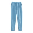 thumbnail image 3 of Dwralegc Women's Tracksuits 2 Piece Set Solid Color Fleece Hoodie Joggers Running Pants Set Casual Fall Winter Suits with Pockets Light Blue L, 3 of 5