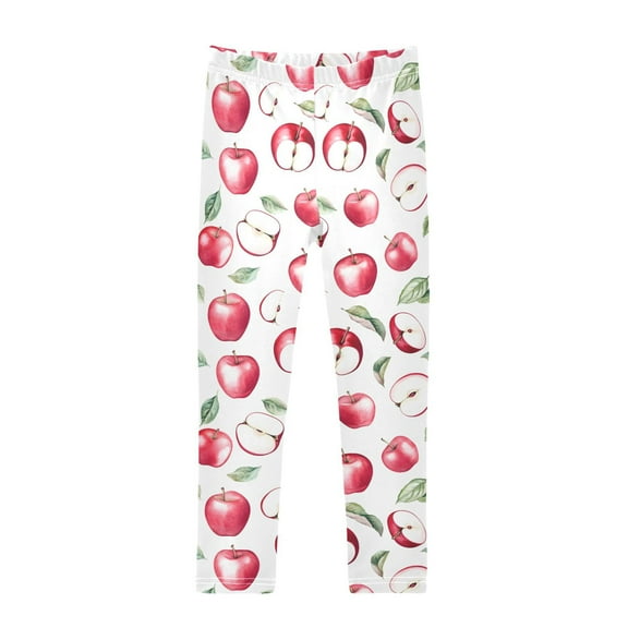 joogoo Girls' Leggings Apples Pattern Yoga Pants 6T
