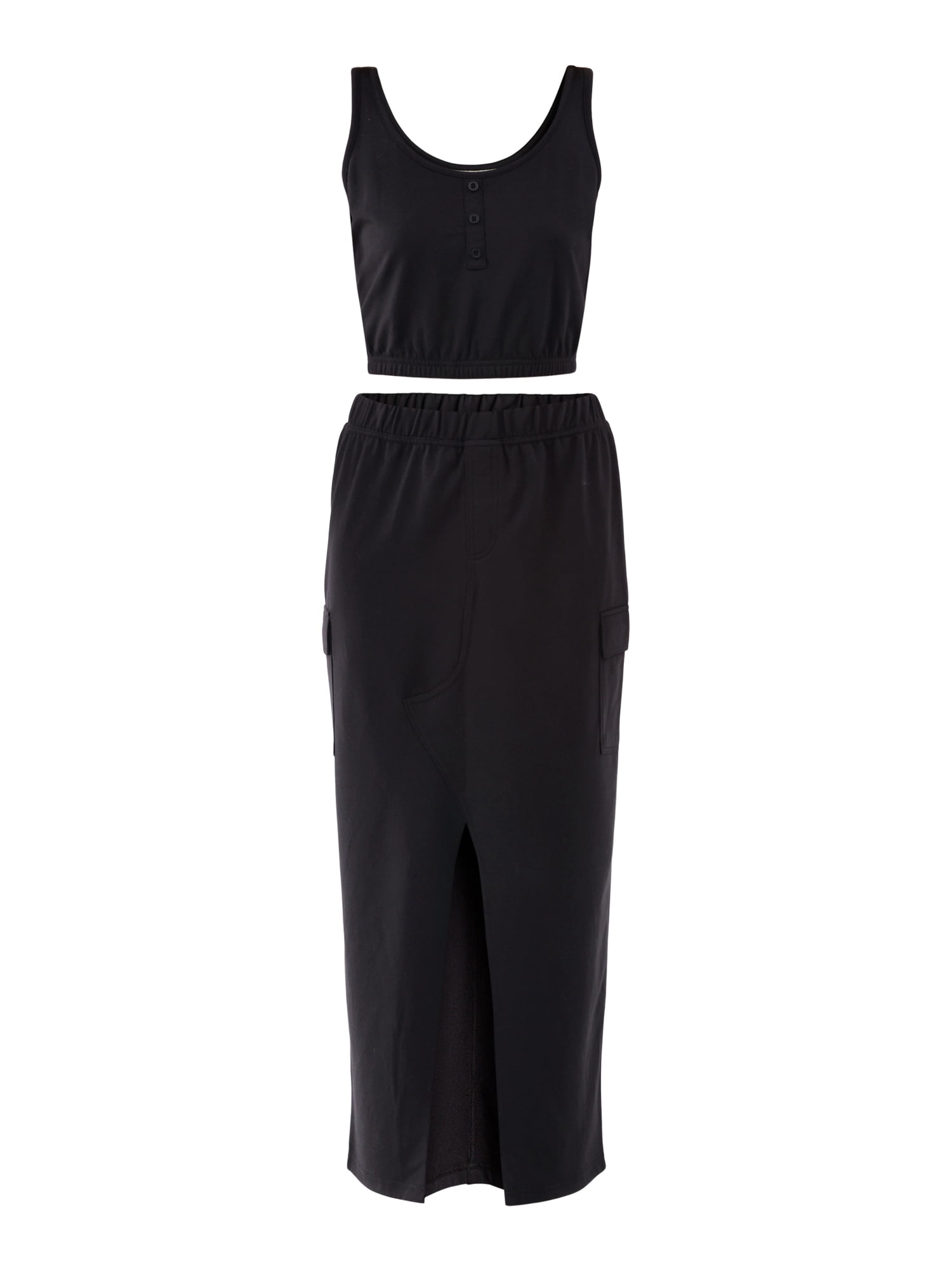 No Boundaries Henley Tank and Maxi Skirt Set, Women’s and Women's Plus