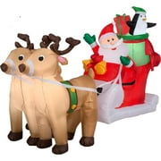 Airblown Inflatables Santa with Sleigh & Reindeer Scene, 8 ft.
