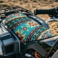 thumbnail image 4 of Renewold ATV Seat Cover Waterproof 25.2x10 Inch Anti-slip Universal Four Wheeler Seat Cover with Elastic Edge for Yamaha Grizzly 700 & Honda FourTrax, Southwest American Tribal Teal Red, 4 of 7