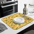 thumbnail image 3 of Sunflower Design Microfiber Dish Drying Mat for Kitchen Counter, Absorbent Drainer Pad for Dishes, Foldable Rack Mat, 16x18 Inch, 3 of 7