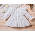 thumbnail image 2 of EIMELI Robe d'Automne pour Bébé Fille Manches Longues à Volants Robe Trapèze Unie Robe d'Hiver Princesse Vêtements Marron 3-6 Mois, 2 of 8