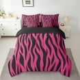 thumbnail image 2 of Homewish Geometric Stripes 7-Piece Twin Bedding Sets,Abstract Zebra Print Bedding Comforter Set,Pink Black Sheet Sets For Girls Kids,Luxury Bedroom Decor Reversible, 2 of 8