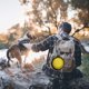 thumbnail image 5 of Juego de 2 cuencos portátiles de viaje, cuenco plegable para perros, botella de silicona con mosquetón, sin BPA, para perros, gatos, mascotas, senderismo, camping, comida y agua, amarillo + verde, 5 of 5