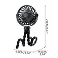 thumbnail image 2 of Portable Clip-On Fan for Baby Car Seats, USB Rechargeable Tripod Clip On Fan, Portable Stroller Fan, 3 Speeds Adjustable Personal Cooler for Strollers, Study Desks and Outdoor Travel, 2 of 7