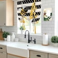 thumbnail image 5 of Spring Bees Daisy Balloon Curtains for Windows, Bedroom Curtains 54 Inch Length, Rustic Tulips Dots Black Striped Burlap Tie Up Curtains Panels Thermal Insulated Bathroom Curtains Window 42"x54", 5 of 8