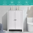 thumbnail image 6 of Gymax 2-Door Bathroom Floor Storage Cabinet Space Saver Organizer White, 6 of 10