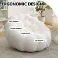thumbnail image 3 of 36" Oversized Bubble Chair, Upholstered Mesh Fabric Bubble Sofa Couch & Floor Lounge Chair with 3D  Design for Living Room, Office, Apartment, Small Space - No Assembly Required (White), 3 of 9