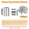 thumbnail image 2 of Aluminum Crimping Loop Sleeve 50Pcs, 5mm Cable Ferrule for 3/16" Wire Rope & Cables-Wire Rope Sleeves, 2 of 7