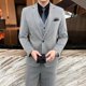 thumbnail image 1 of Trajes para hombre (Blazer + chaleco + pantalones), moda de negocios para hombre, versión coreana, ropa profesional de boda ajustada, vestido de caballero 5XL, 1 of 5