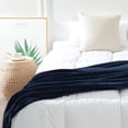 thumbnail image 5 of Fleece Blanket Soft Cozy Couch Throw-Warm Fuzzy Lightweight Bed Blankets Navy Blue 50"x60", 5 of 6
