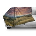 thumbnail image 2 of Tuscany Soft Flannel Fleece Throw Blanket, Tuscany Italy Cypress Trees and Fields Crop Cloudy Sky Holiday Destination, Cozy Plush for Indoor and Outdoor Use, 70" x 90", Vermilion Khaki, by Ambesonne, 2 of 5