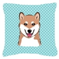 thumbnail image 2 of Checkerboard Print With Dog Fabric Decorative Pillow, 2 of 3