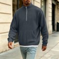 thumbnail image 5 of Thousandth Men's Half Zip Shirts Trendy Corduroy Pullover Tops Casual Long Sleeve with Kangaroo Pocket Everyday Sportswear, 5 of 8
