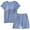 Blue, variant on Womens Pajamas Set Lounge Sets Short Sleeve Sleepwear Soft Pjs Shorts Set with Pockets, Lounge Sets for Women Shorts Pajamas Set Short Sleeve Sleepwear