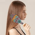 thumbnail image 3 of Ethnic Tribal Mandala Hair Brush - Anti-Frizz Paddle Brush with Ergonomic Handle, No-Pull Comfort, 3 of 5