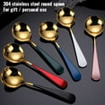 thumbnail image 4 of Stainless Steel Soup Spoons, 6.2-in Heavy Weight Round Soup Thick Spoons, Stainless Steel Spoons, Dinner Spoons, Suitable for Cereal Bouillon Milk Soup Hot Chocolate Dinner Guest, 4 of 11