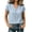 Sky Blue, variant on cocolona Summer Linen Tops for Women V Neck Short Sleeve Button Shirts Dressy Casual Loose Blouses