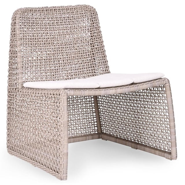 Pemberly Row Wicker / Rattan Outdoor Coastal Accent Chair in Beige