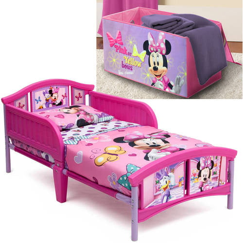 Minnie Mouse Storage Convertible Toy Box Desk Girls Kids Bedroom Furniture Pink 