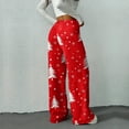 thumbnail image 4 of Hearthz Pajama Pants Fuzzy Christmas Winter Fuzzy Elastic Waist Wide Leg Lounge Pants with Pockets Fall Winter Warm Pj Bottoms for Women, 4 of 6