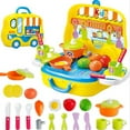 thumbnail image 1 of Xingzhi Pretend Play Children Simulation Kitchen Cooking Tableware Dressing Suitcase Kids Plastic Toy Set, 1 of 6