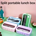 thumbnail image 5 of Skegnu Divided Lunch Box, Microwave Heated Plastic Lunch Box, Microwave Oven Student Meal Box Office Worker Portable Tableware Meal Box Lunch Box for Adults for Girls, 5 of 6