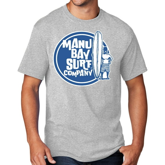 Men's Manu Bay SURFER DUDE T-shirt, Medium Ash Gray