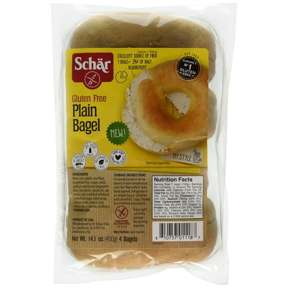 Schar Gluten Free Plain Bagels, 14.1 Ounce