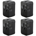 thumbnail image 1 of Cargador Integrado Mundial Adaptador Enchufe CA Pared Con Puertos Carga USB Duales Adecuado para EE. UU. UE Reino Unido Australia (negro), 1 of 7