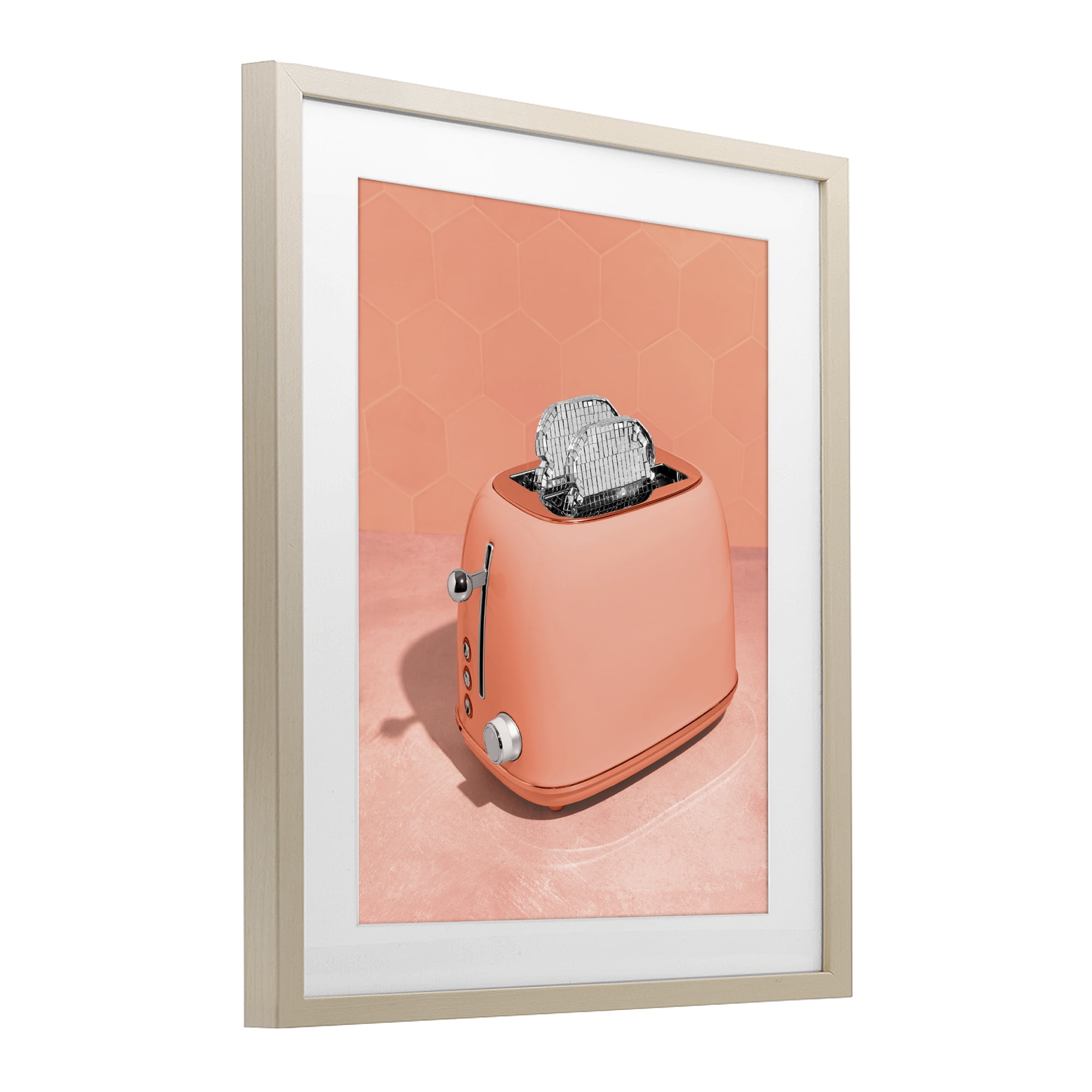 Stupell Industries Disco Toast over Orange Birch Framed Print Under Glass, design by LISH Creative