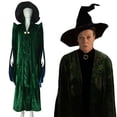 thumbnail image 2 of Disfraz del profesor Minerva McGonagall de Harry Potter, conjunto completo de capa, sombrero, fiesta universitaria de Hogwarts, Cos, 2 of 3
