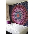 thumbnail image 3 of Bless International Indian hippie Bohemian Psychedelic Golden Blue Peacock Mandala Wall hanging Bedding Tapestry (Purple Pink, Queen (84x90Inches)(215x230Cms)), 3 of 4