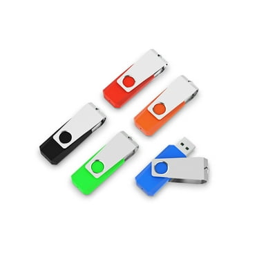 KOOTION 5Pack 2GB USB Flash Drive Memory Stick Fold Storage Thumb Pen Drive Swivel, 5 Mixed Colors(Black ,Red, Blue, Green, Orange)