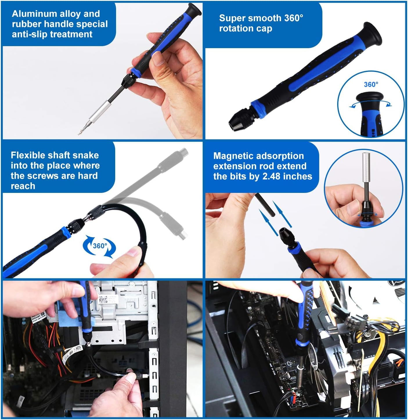 136 in 1 Electronics Repair Tool Kit Professional Precision Screwdriver Set Magnetic Drive Kit with Portable Bag