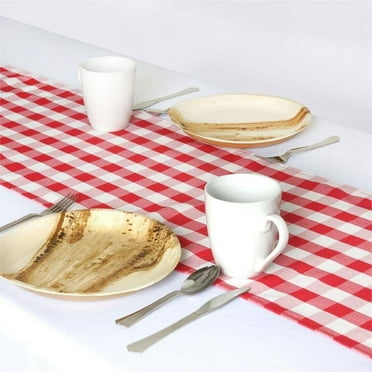 Efavormart Buffalo Plaid Table Runner | Red / White | Gingham Polyester Checkered Table Runner